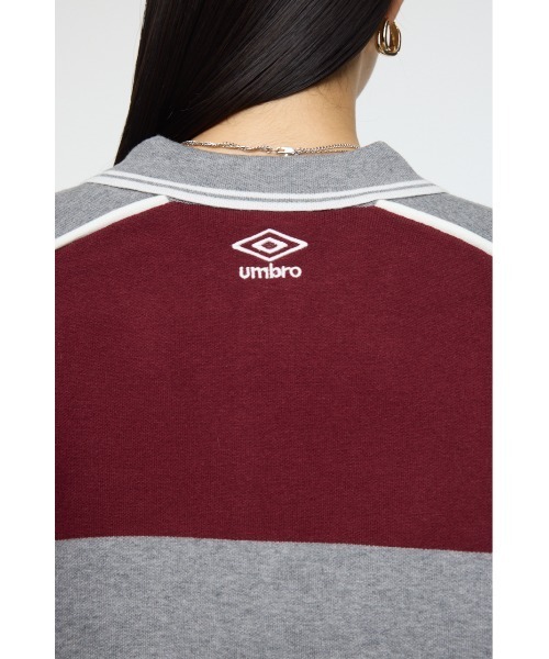 MOUSSY（マウジー）の「UMBRO HALF ZIP TEAM ニットシャツ（ニット/セーター・レディース・杢グレー/アイボリー/ライトブルー・FREE）」の4枚目の写真