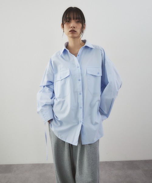 HANNE（アン）の「CPO2WAYシャツ（シャツ/ブラウス・レディース・ベージュ/ホワイト/ブルー・FREE）」の18枚目の写真