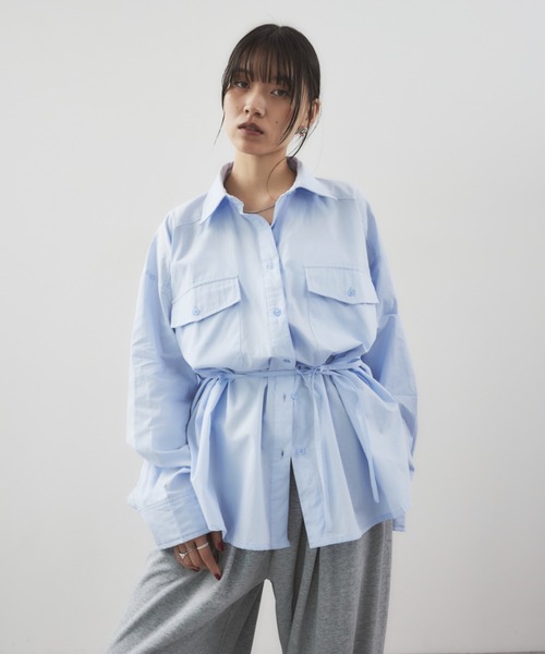 HANNE（アン）の「CPO2WAYシャツ（シャツ/ブラウス・レディース・ベージュ/ホワイト/ブルー・FREE）」の22枚目の写真