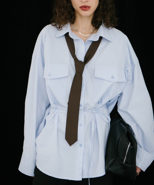 HANNE（アン）の「CPO2WAYシャツ（シャツ/ブラウス・レディース・ベージュ/ホワイト/ブルー・FREE）」の11枚目の写真