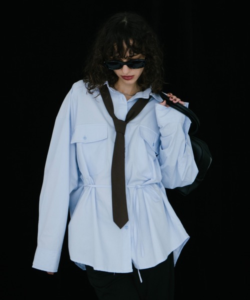 HANNE（アン）の「CPO2WAYシャツ（シャツ/ブラウス・レディース・ベージュ/ホワイト/ブルー・FREE）」の13枚目の写真