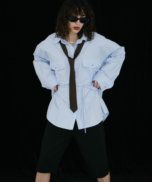 HANNE（アン）の「CPO2WAYシャツ（シャツ/ブラウス・レディース・ベージュ/ホワイト/ブルー・FREE）」の15枚目の写真