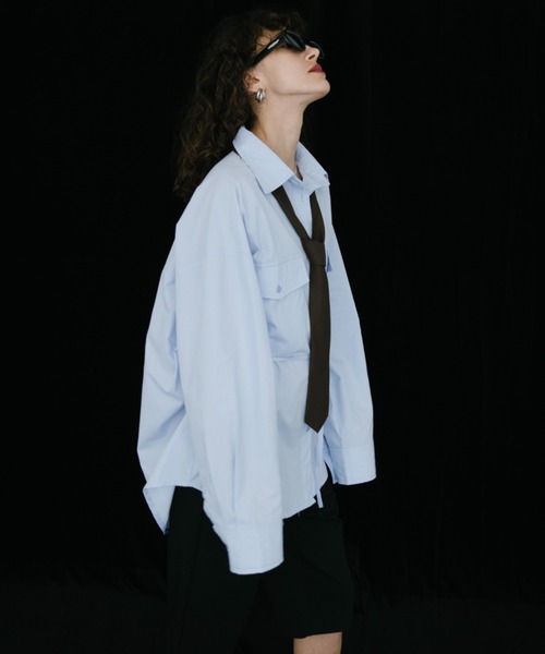 HANNE（アン）の「CPO2WAYシャツ（シャツ/ブラウス・レディース・ベージュ/ホワイト/ブルー・FREE）」の12枚目の写真