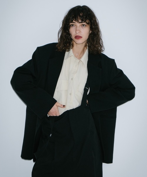 HANNE（アン）の「CPO2WAYシャツ（シャツ/ブラウス・レディース・ベージュ/ホワイト/ブルー・FREE）」の4枚目の写真