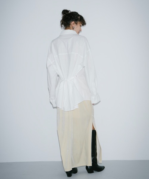 HANNE（アン）の「CPO2WAYシャツ（シャツ/ブラウス・レディース・ベージュ/ホワイト/ブルー・FREE）」の9枚目の写真