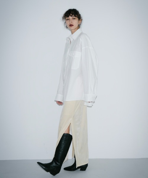 HANNE（アン）の「CPO2WAYシャツ（シャツ/ブラウス・レディース・ベージュ/ホワイト/ブルー・FREE）」の7枚目の写真