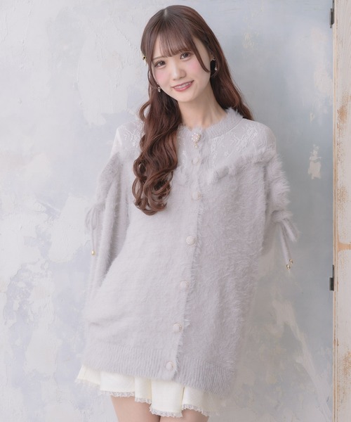 couture BY ROJITA（クチュールバイロジータ）の「レース切替ラメシャギーニットワンピース（ワンピース・レディース・ブラック/グレー/ホワイト・FREE）」の3枚目の写真