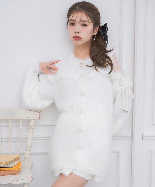 couture BY ROJITA（クチュールバイロジータ）の「レース切替ラメシャギーニットワンピース（ワンピース・レディース・ブラック/グレー/ホワイト・FREE）」の10枚目の写真