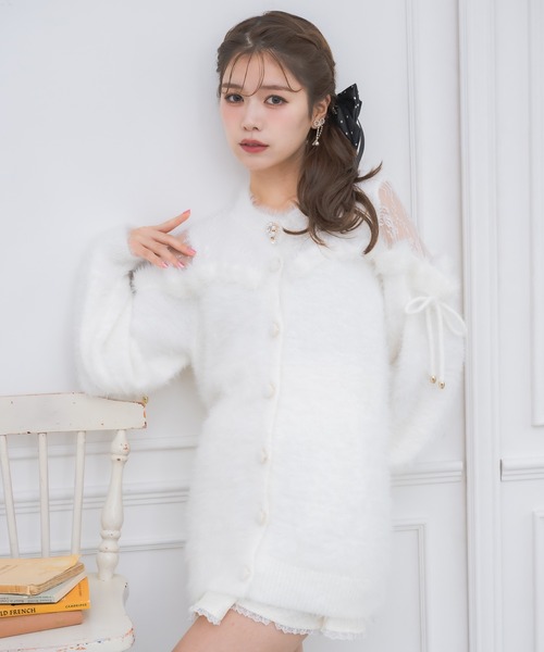 couture BY ROJITA（クチュールバイロジータ）の「レース切替ラメシャギーニットワンピース（ワンピース・レディース・ブラック/グレー/ホワイト・FREE）」の11枚目の写真