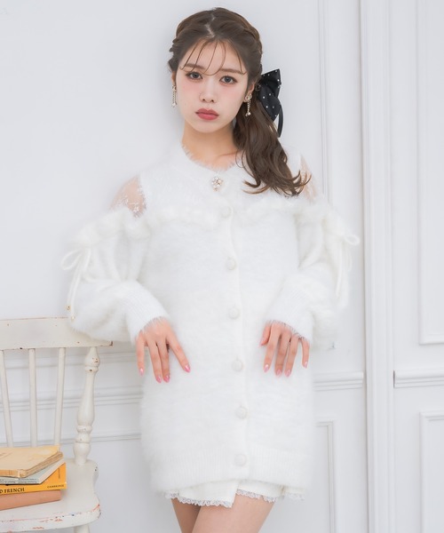 couture BY ROJITA（クチュールバイロジータ）の「レース切替ラメシャギーニットワンピース（ワンピース・レディース・ブラック/グレー/ホワイト・FREE）」の12枚目の写真