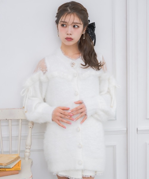 couture BY ROJITA（クチュールバイロジータ）の「レース切替ラメシャギーニットワンピース（ワンピース・レディース・ブラック/グレー/ホワイト・FREE）」の13枚目の写真