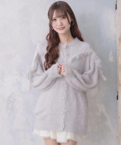couture BY ROJITA（クチュールバイロジータ）の「レース切替ラメシャギーニットワンピース（ワンピース・レディース・ブラック/グレー/ホワイト・FREE）」の14枚目の写真