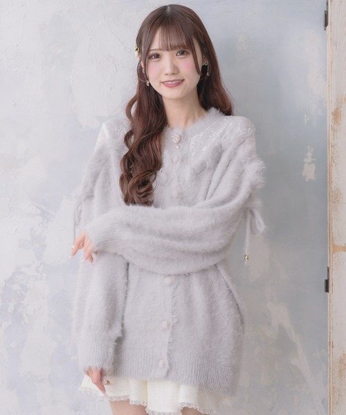 couture BY ROJITA（クチュールバイロジータ）の「レース切替ラメシャギーニットワンピース（ワンピース・レディース・ブラック/グレー/ホワイト・FREE）」の16枚目の写真