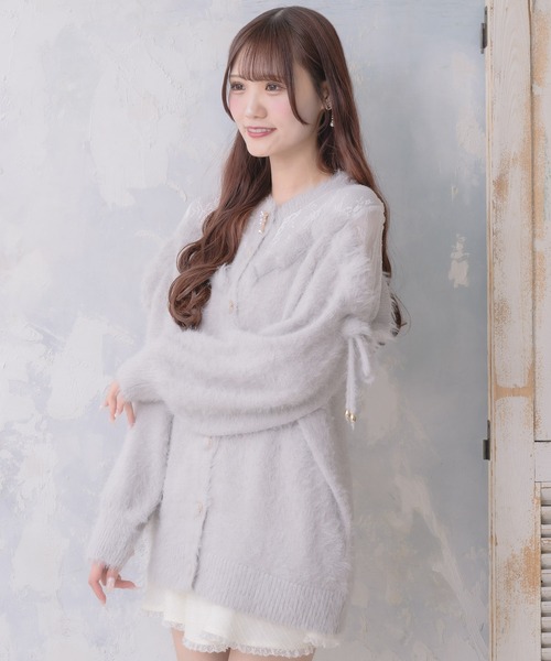 couture BY ROJITA（クチュールバイロジータ）の「レース切替ラメシャギーニットワンピース（ワンピース・レディース・ブラック/グレー/ホワイト・FREE）」の17枚目の写真
