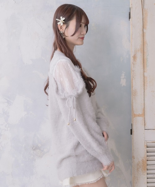 couture BY ROJITA（クチュールバイロジータ）の「レース切替ラメシャギーニットワンピース（ワンピース・レディース・ブラック/グレー/ホワイト・FREE）」の18枚目の写真