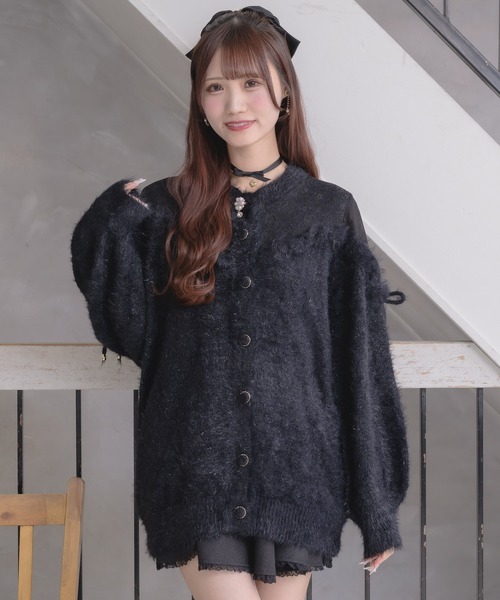 couture BY ROJITA（クチュールバイロジータ）の「レース切替ラメシャギーニットワンピース（ワンピース・レディース・ブラック/グレー/ホワイト・FREE）」の21枚目の写真
