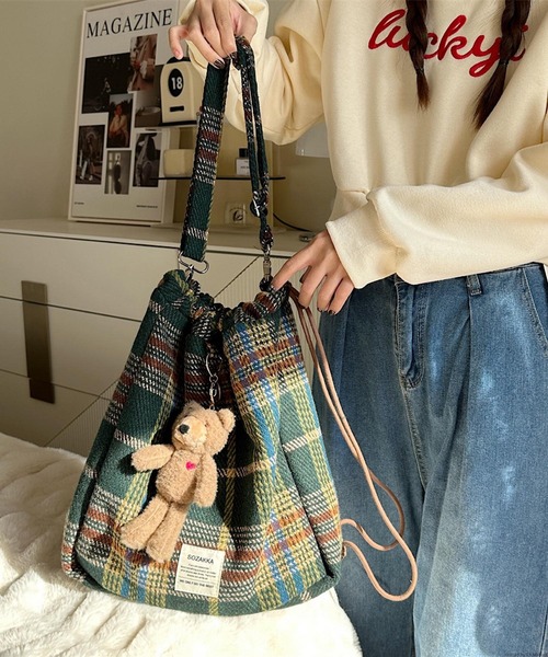 TONE SELECT GOODS(トーンセレクトグッズ)の「Liaa/チェック柄 2way トート ナップサック リュック A18712(バックパック/リュック・レディース・その他4/その他1/その他2/その他3/その他5・FREE)」の10枚目の写真