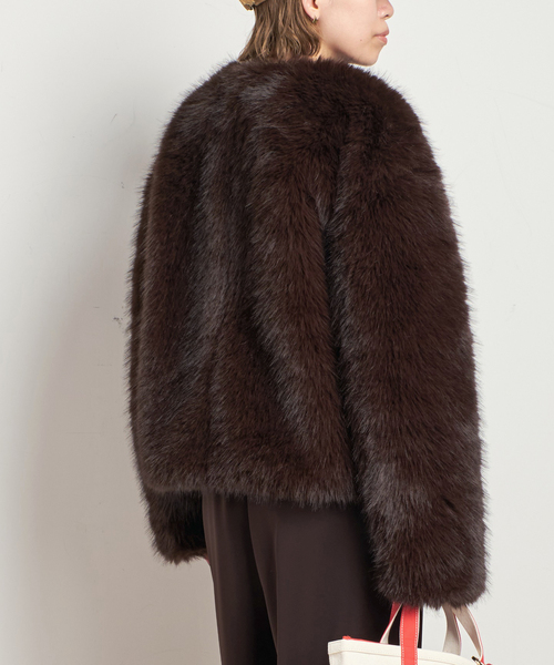 EVERYDAY I LIKE.(エヴリディアイライク)の「*Anna ファージャケット(その他アウター・レディース・ブラウン・FREE)」の4枚目の写真