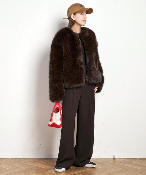 EVERYDAY I LIKE.(エヴリディアイライク)の「*Anna ファージャケット(その他アウター・レディース・ブラウン・FREE)」の5枚目の写真