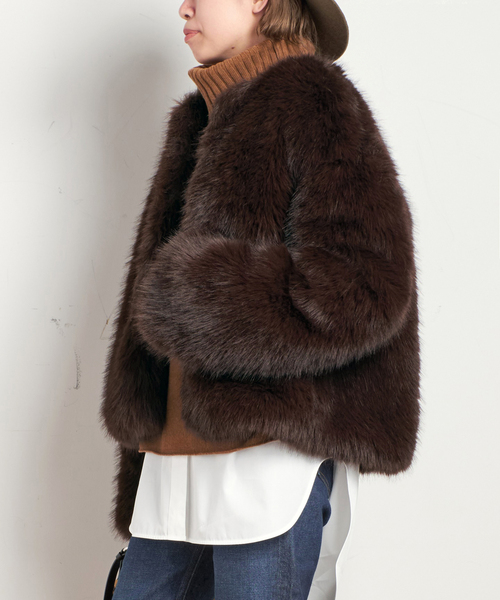 EVERYDAY I LIKE.(エヴリディアイライク)の「*Anna ファージャケット(その他アウター・レディース・ブラウン・FREE)」の9枚目の写真