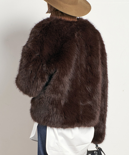 EVERYDAY I LIKE.(エヴリディアイライク)の「*Anna ファージャケット(その他アウター・レディース・ブラウン・FREE)」の10枚目の写真