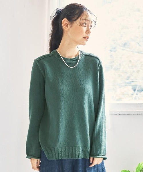 and myera（アンド マイラ）の「ａｎｄ　ｍｙｅｒａ　ニットで作ったトレーナー（ニット/セーター・レディース・ブラウン/グリーン/ネイビー・S）」の2枚目の写真