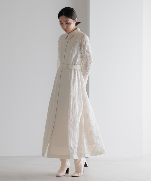 Andemiu（アンデミュウ）の「【選べる3丈】サイドジャガードキリカエワンピース606739（ワンピース・レディース・ネイビー/ベージュ/ブルー/アイボリー・フリー/ﾌﾘ-/FREE）」の2枚目の写真