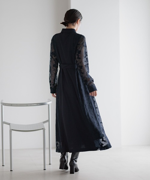 Andemiu（アンデミュウ）の「【選べる3丈】サイドジャガードキリカエワンピース606739（ワンピース・レディース・ネイビー/ベージュ/ブルー/アイボリー・フリー/ﾌﾘ-/FREE）」の7枚目の写真