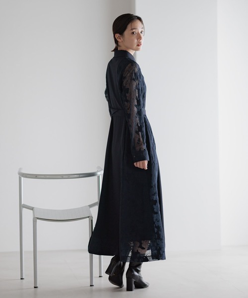 Andemiu（アンデミュウ）の「【選べる3丈】サイドジャガードキリカエワンピース606739（ワンピース・レディース・ネイビー/ベージュ/ブルー/アイボリー・フリー/ﾌﾘ-/FREE）」の8枚目の写真