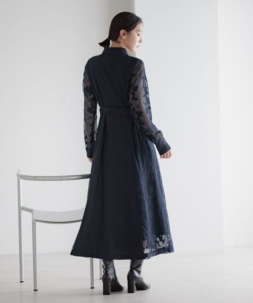 Andemiu（アンデミュウ）の「【選べる3丈】サイドジャガードキリカエワンピース606739（ワンピース・レディース・ネイビー/ベージュ/ブルー/アイボリー・フリー/ﾌﾘ-/FREE）」の9枚目の写真