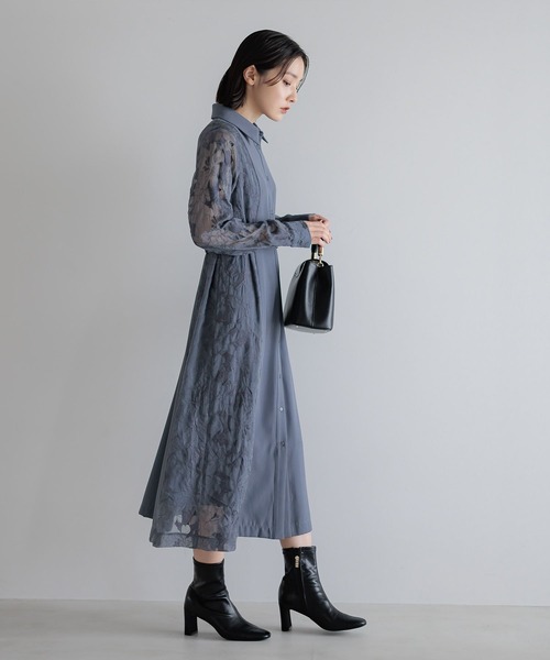 Andemiu（アンデミュウ）の「【選べる3丈】サイドジャガードキリカエワンピース606739（ワンピース・レディース・ネイビー/ベージュ/ブルー/アイボリー・フリー/ﾌﾘ-/FREE）」の10枚目の写真