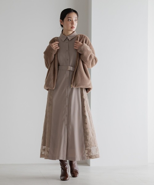 Andemiu（アンデミュウ）の「【選べる3丈】サイドジャガードキリカエワンピース606739（ワンピース・レディース・ネイビー/ベージュ/ブルー/アイボリー・フリー/ﾌﾘ-/FREE）」の17枚目の写真