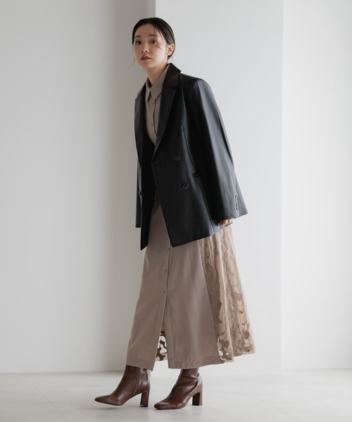 Andemiu（アンデミュウ）の「【選べる3丈】サイドジャガードキリカエワンピース606739（ワンピース・レディース・ネイビー/ベージュ/ブルー/アイボリー・フリー/ﾌﾘ-/FREE）」の18枚目の写真