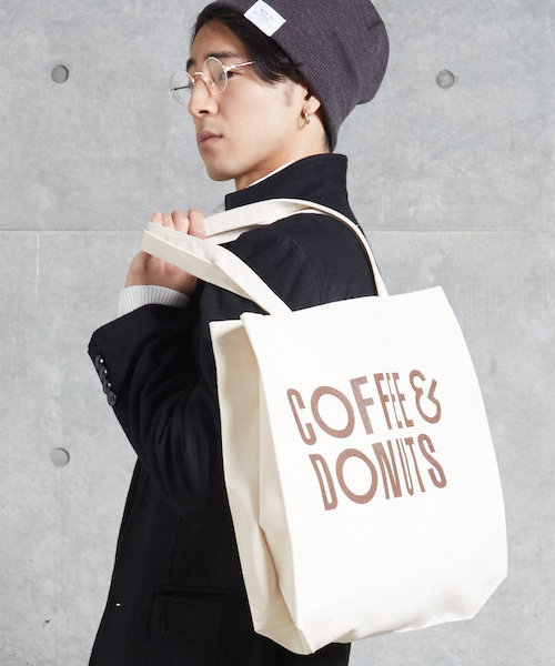 Re Youth(リユース)の「トート バッグ ”COFFEE & DONUTS”(トートバッグ・メンズ・ブラック/ブラウン・FREE)」の2枚目の写真