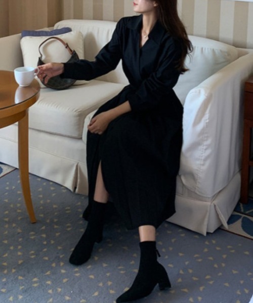 FREE STYLISTS(フリー スタイリスト)の「YUGA_YGMC Pleated long dress(ワンピース・レディース・ベージュ/ブラック・FREE)」の11枚目の写真