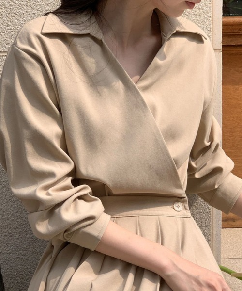 FREE STYLISTS(フリー スタイリスト)の「YUGA_YGMC Pleated long dress(ワンピース・レディース・ベージュ/ブラック・FREE)」の22枚目の写真