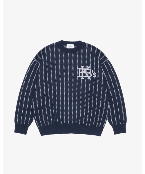 KEBOZ（ケボズ）の「EFG STRIPE COTTON KNIT CREWNECK（ニット/セーター・メンズ・グレー/ネイビー・XL/L/M）」の7枚目の写真