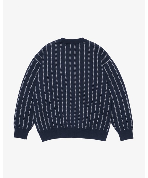 KEBOZ（ケボズ）の「EFG STRIPE COTTON KNIT CREWNECK（ニット/セーター・メンズ・グレー/ネイビー・XL/L/M）」の8枚目の写真