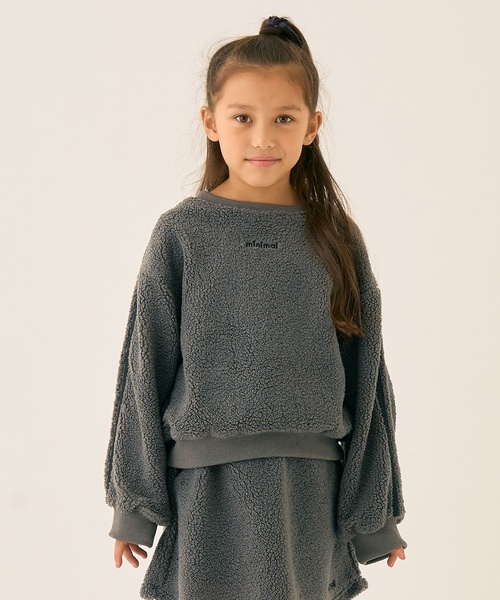 minimal（ミニマル）の「ボアプルオーバー（スウェット・キッズ・オフホワイト/パープル/チャコール/ピンク・130cm/140cm/120cm/100cm/110cm/90cm）」の2枚目の写真