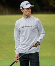 DIVINER GOLF（ディバイナー ゴルフ）の「【DIVINER GOLF】胸ロゴモックネックロンT メンズ ゴルフウェア カットソー インナー 長袖Tシャツ ホワイト ブラック 秋服 冬服（ゴルフグッズ）」