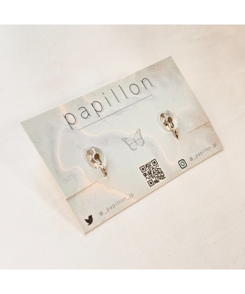 tone（トーン）の「【papillon】クリアイヤリング(MA)（イヤリング・レディース・クリア・FREE）」の2枚目の写真