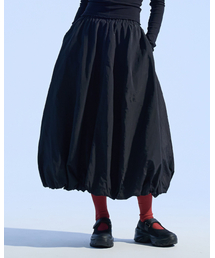 Balloon Hem Maxi Skirt (BLACK)