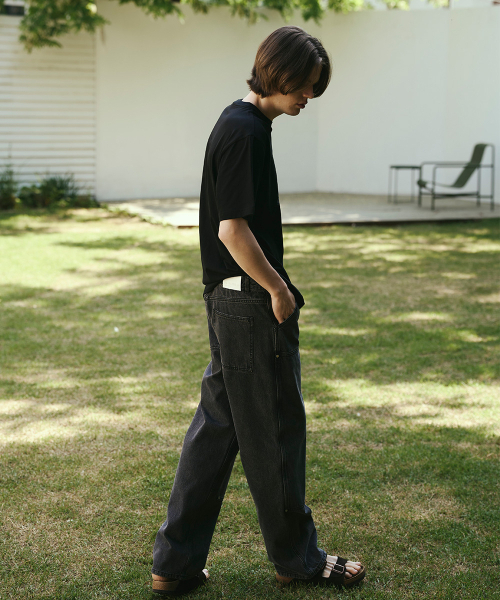 THE GREEN LAB（ザグリーンラボ）の「ルーズフィットダブルニワークデニムパンツ[ブラック]（デニムパンツ・メンズ・その他・FREE）」の8枚目の写真