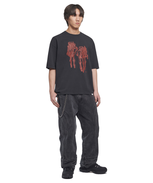 NOMANUAL（NOMANUAL）の「ROBOTIC HAND NM T-SHIRT - WASHED BLACK（Tシャツ/カットソー・レディース・その他・SMALL/MEDIUM/LARGE/X-LARGE）」の3枚目の写真