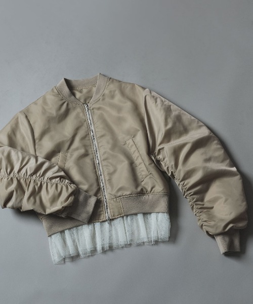 W:Huku(フーク)の「【W:Huku / ナイロンオックス】キルティング MA-1 / Nylon Oxford Quilted MA-1(MA-1・レディース・ブラック/ライトベージュ/カーキ・FREE)」の18枚目の写真