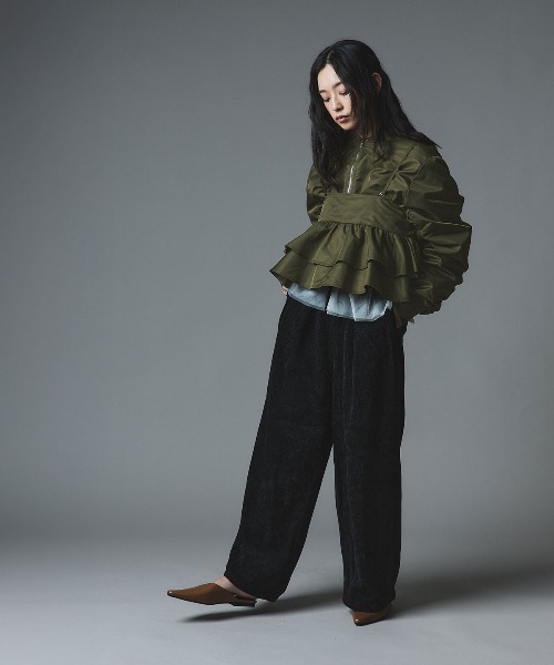 W:Huku(フーク)の「【W:Huku / ナイロンオックス】キルティング MA-1 / Nylon Oxford Quilted MA-1(MA-1・レディース・ブラック/ライトベージュ/カーキ・FREE)」の21枚目の写真