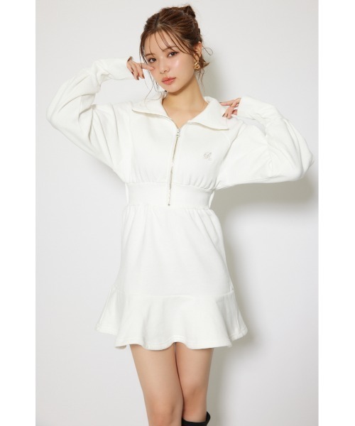 rienda（リエンダ）の「ティアードペプラムワンピース 秋服 冬服（ワンピース・レディース・ホワイト/ピンク/ブラック・FREE）」の4枚目の写真