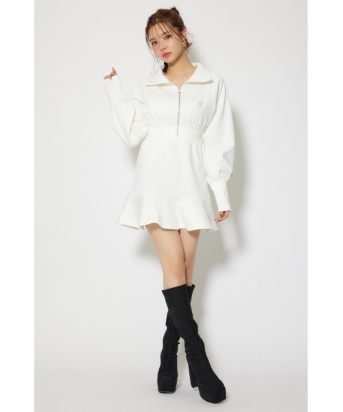rienda（リエンダ）の「ティアードペプラムワンピース 秋服 冬服（ワンピース・レディース・ホワイト/ピンク/ブラック・FREE）」の6枚目の写真