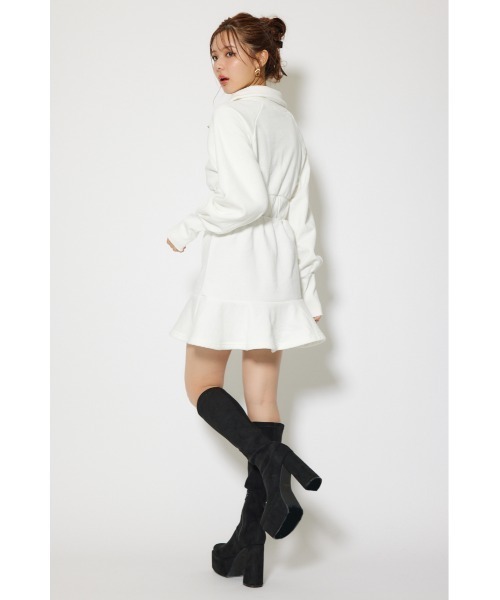 rienda（リエンダ）の「ティアードペプラムワンピース 秋服 冬服（ワンピース・レディース・ホワイト/ピンク/ブラック・FREE）」の7枚目の写真