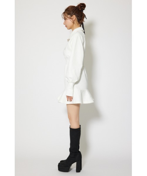 rienda（リエンダ）の「ティアードペプラムワンピース 秋服 冬服（ワンピース・レディース・ホワイト/ピンク/ブラック・FREE）」の10枚目の写真